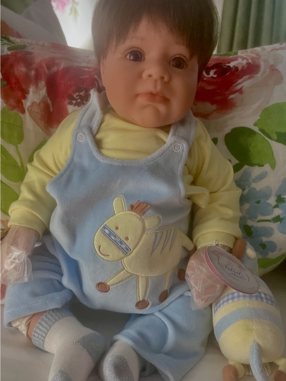 MIDDLETON COLLECTIBLE  Plush Baby Overalls with Yellow Top - Kids Accessories